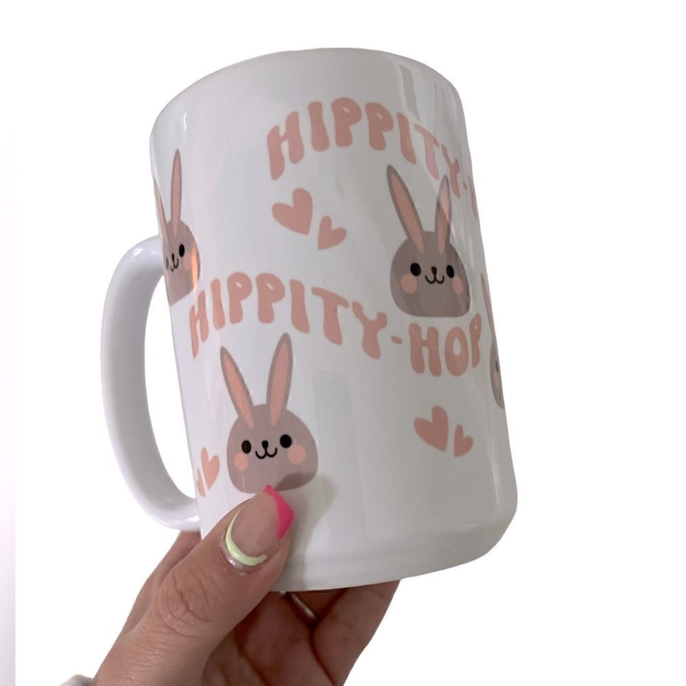Sublimated 15oz HIPPITY-HOP coffee mug NWT